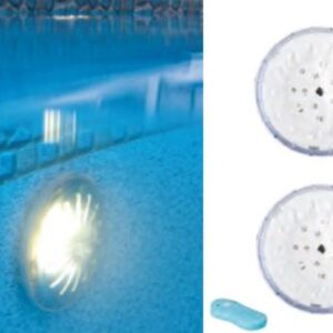 2 Faretti LED per piscina fuori terra con telecomando a distanza