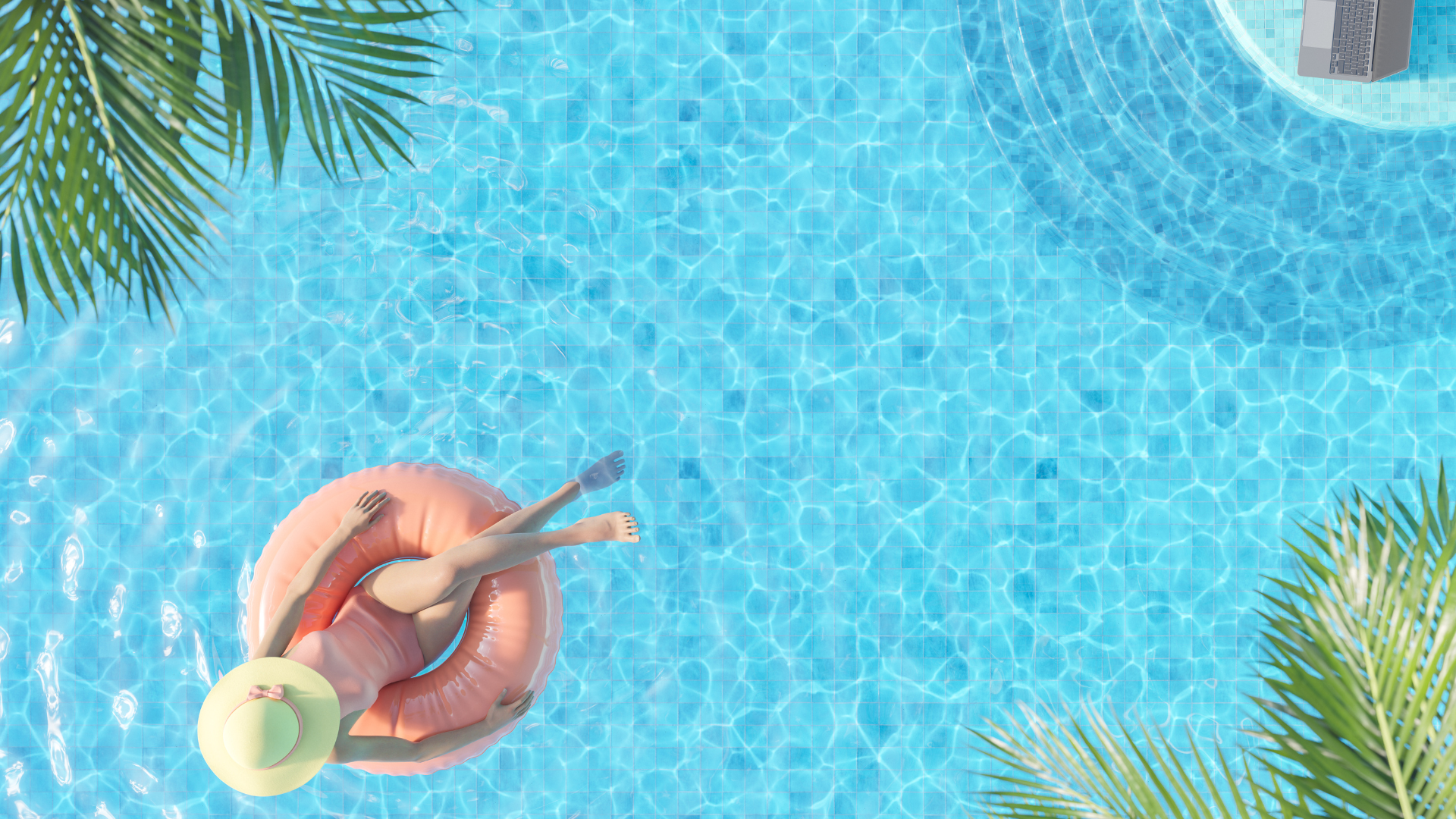 Benessere e relax su gonfiabile in piscina 