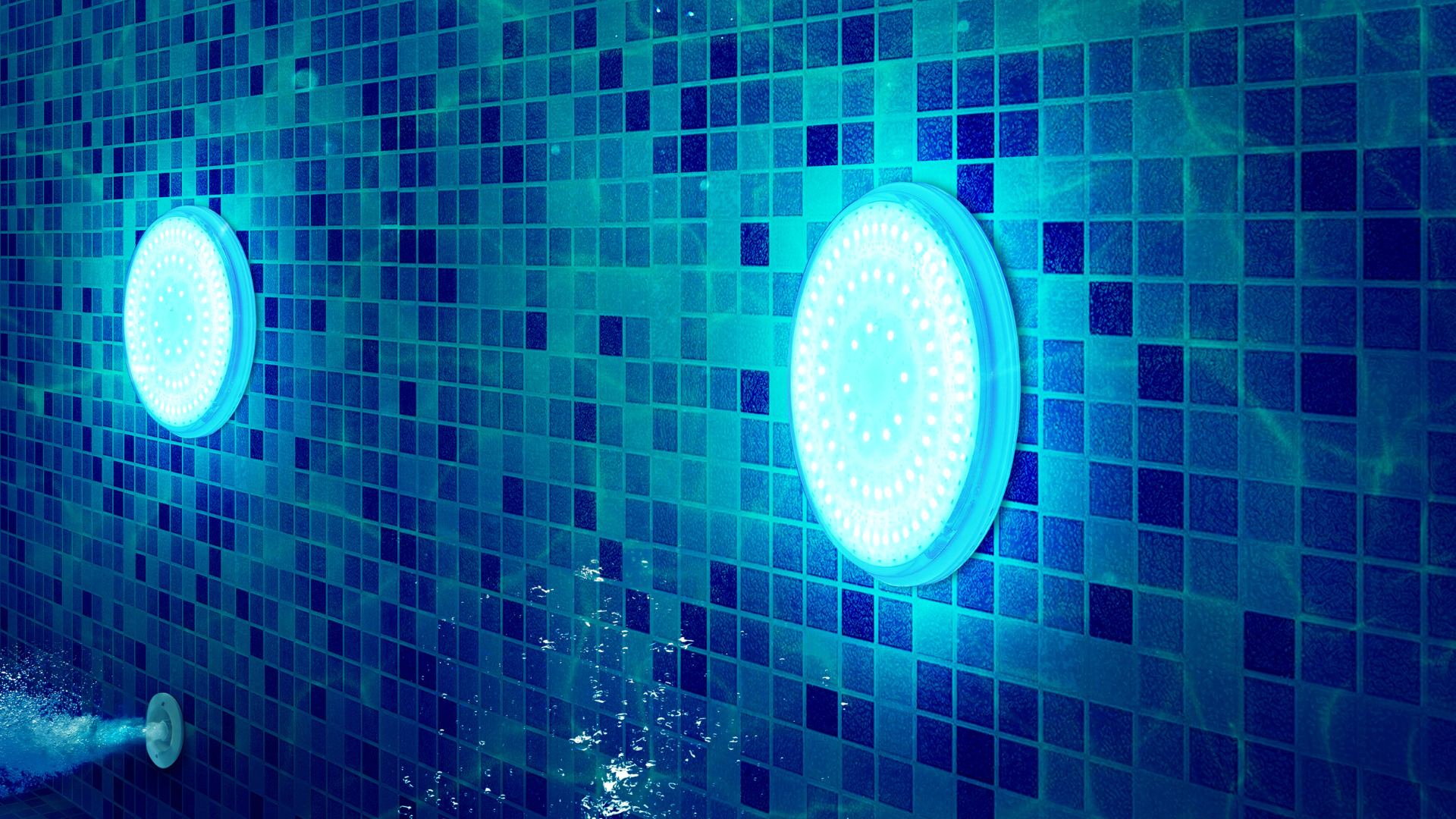 Illuminazione piscina con luci a led
